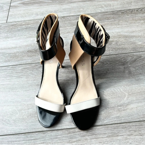 Guess Black Tan Ankle Strappy Heeled Sandals - Picture 2 of 12